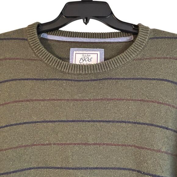 Jos A. Bank Sweater Striped Traditional Fit 2X Cotton Wool Blend Academia Preppy - Picture 3 of 9